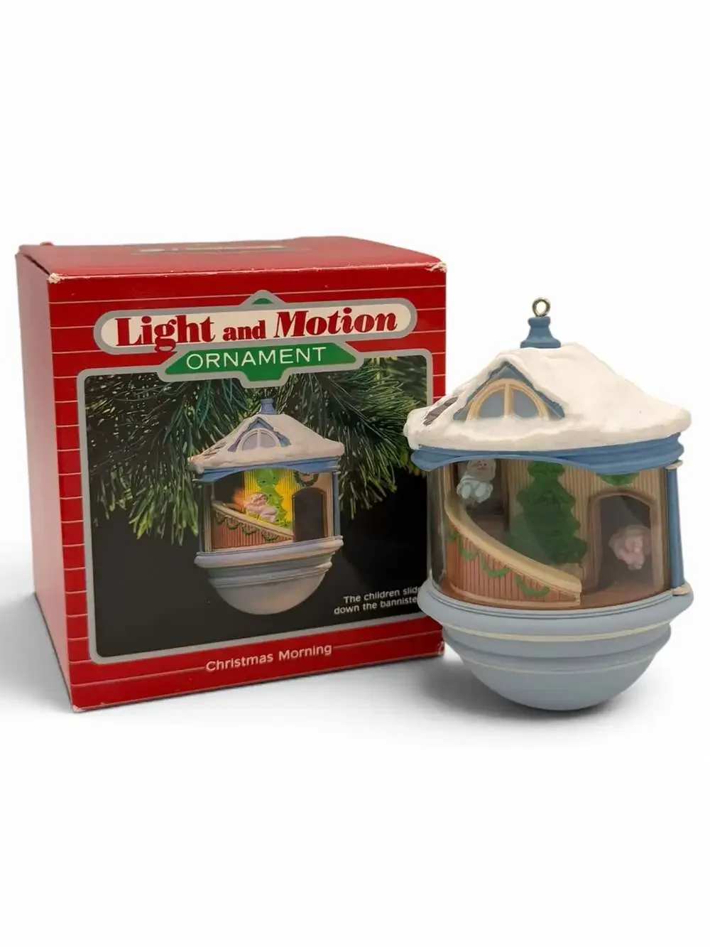 1987 Hallmark Keepsake Magic Light and Motion Ornament Christmas Morning